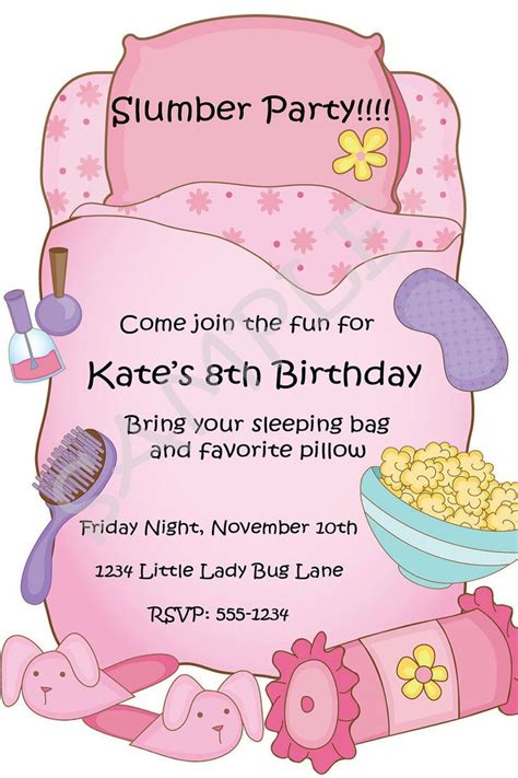 slumber party birthday invitations|slumber party invitations printable.